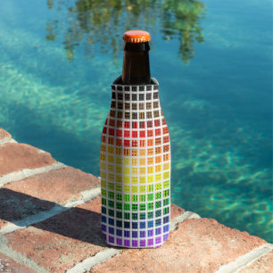 Quirky Boho Karo Farbige Schwule Regenbogen-Fahne Flaschenkühler