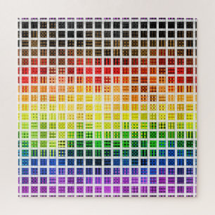 Quirky Boho Karo Farbige Schwule Regenbogen-Fahne Puzzle