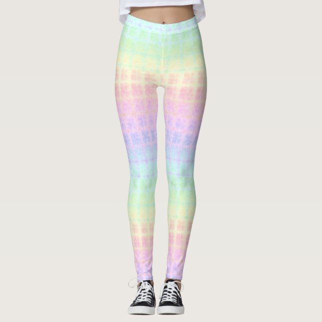 Quirky Boho Kawaii Niedlich Funky Pastel Rainbow K Leggings (Vorderseite)