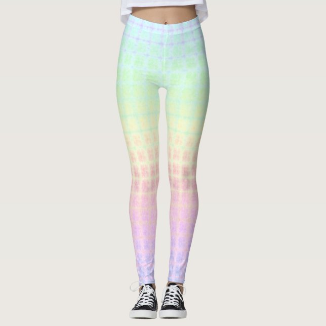 Quirky Boho Kawaii Niedlich Funky Pastel Rainbow K Leggings (Vorderseite)