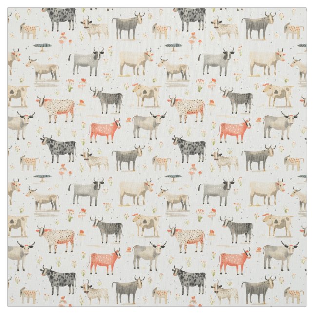 Quirky Bovine: Whimsy Cow Stoff (Muster)