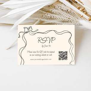 Quirky Bow Handgeschriebene Hochzeit RSVP Karte