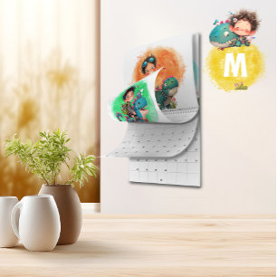 Quirky Boy & Dinosaur Cartoon Calendar Kalender