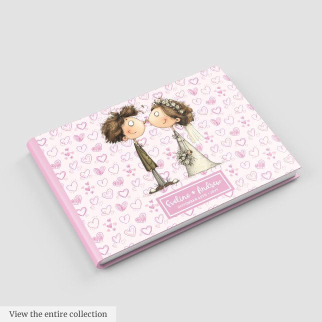 Quirky Bride Groom Personalisiert Gästebuch (Quirky Bride Groom Personalized Guest book)