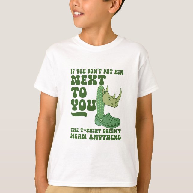 Quirky Cactus Rhino Croc Funny T-Shirt Design (Vorderseite)