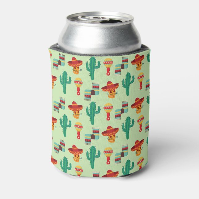 Quirky Cactus und Sombrero Pattern Dosenkühler (Kanne Rückseite)