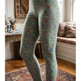 Quirky Cartoon Bird Pattern Leggings