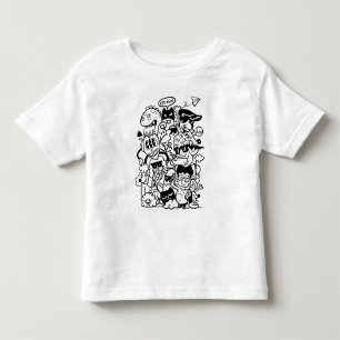 Quirky Cartoon Character Crowd Kleinkind T-shirt