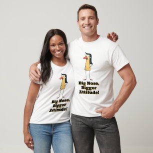Quirky-Cartoon-Frau mit großer Nase T-Shirt