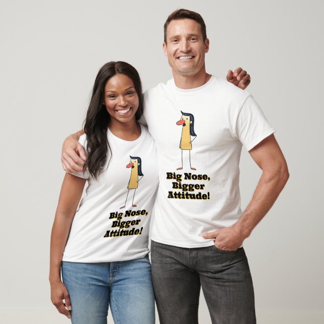 Quirky-Cartoon-Frau mit großer Nase T-Shirt (Unisex)