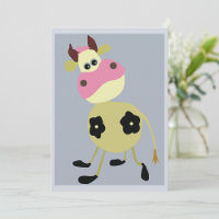 Quirky Cartoon Kuh Fun Farm Animal