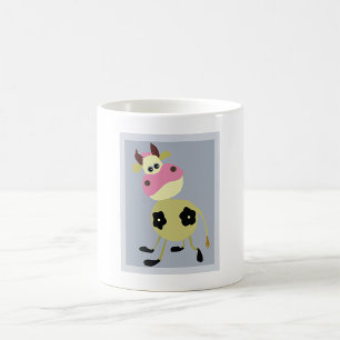 Quirky Cartoon Kuh Fun Farm Animal Kaffeetasse