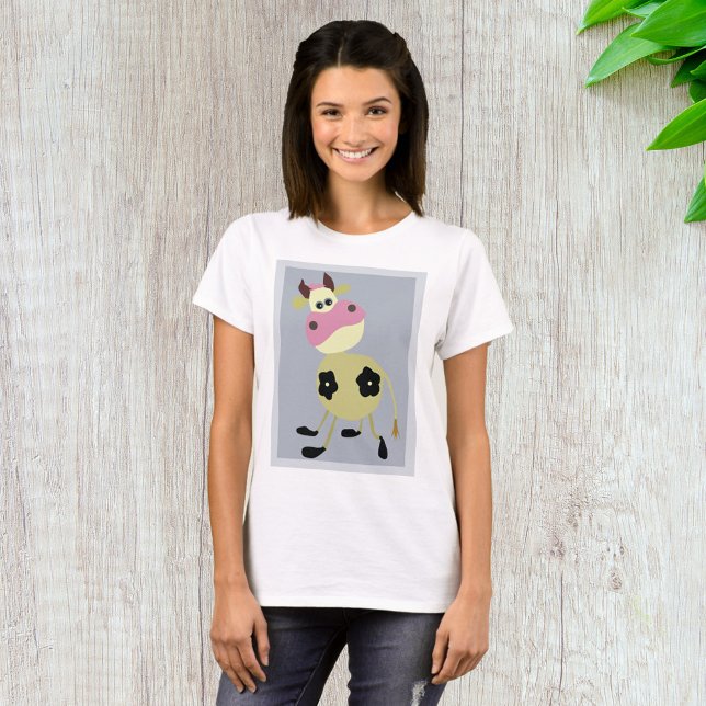Quirky Cartoon Kuh Fun Farm Animal T-Shirt (Von Creator hochgeladen)