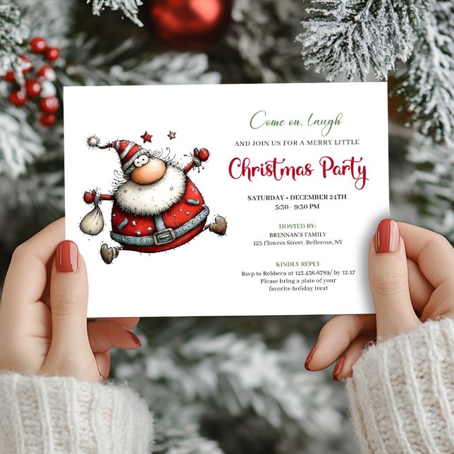 Quirky cartoon Santa Christmas party invitation Einladung (Quirky cartoon Santa Christmas party invitation

)