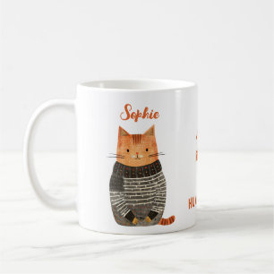 Quirky Cat Illustration mit dem Namen Funny Cat Zi Kaffeetasse