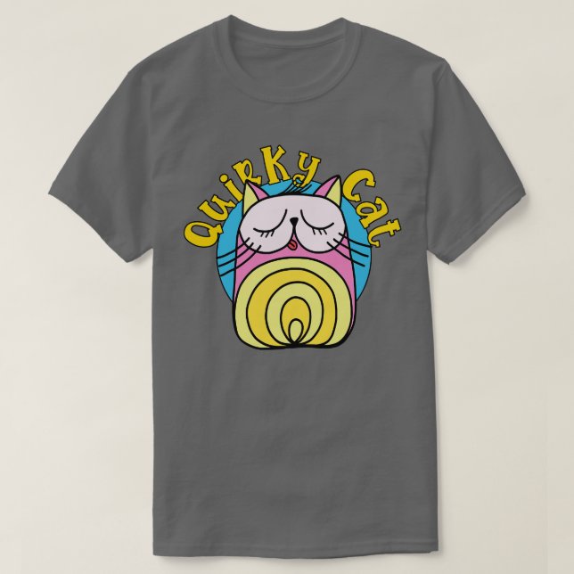 Quirky Cat Pink Cat T-Shirt (Design vorne)