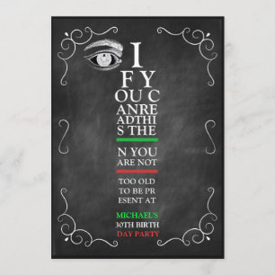 Quirky Chalkboard Geburtstagsparty Einladung