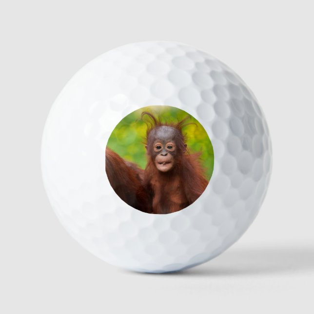 Quirky-Charme eines Orangutan-Babys Golfball (Vorderseite)