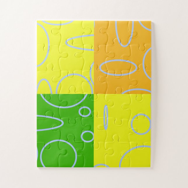 Quirky Chic Modern Abstrakt Popcorn Anime Puzzle (Vertikal)