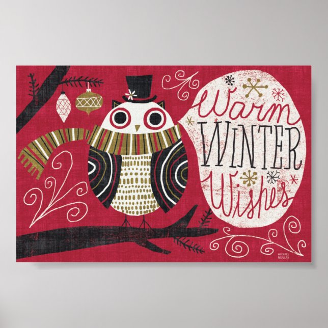 Quirky Christmas Owl Poster (Vorne)