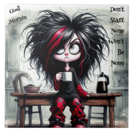 Quirky Coffee Lady Beginne keine Keramik. Fliese