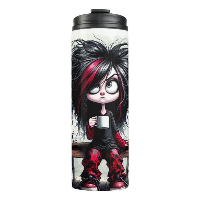 Quirky Coffee Lady Beginne keinen Thermal Tumbler Thermosbecher (Vorderseite)