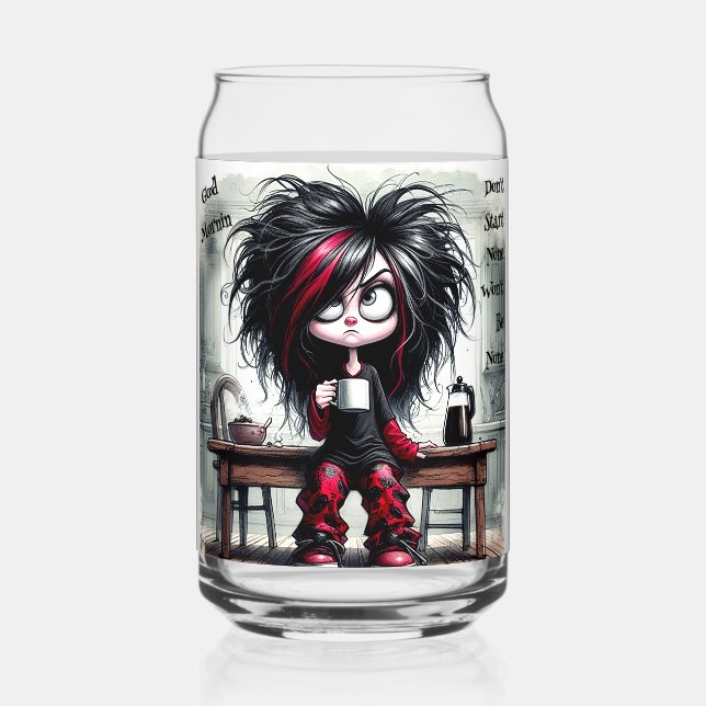 Quirky Coffee Lady Starte kein Trinkbehälter Set Dosenglas (Vorderseite)