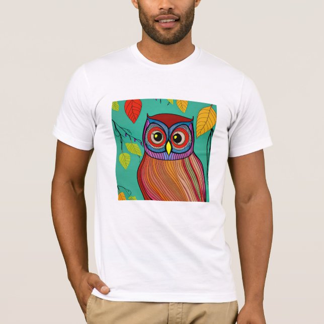Quirky Colorful Folk Abstraktes Schaf T-Shirt (Vorderseite)
