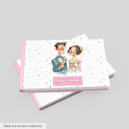 Quirky Couple Guest Book Funny Wedding Watercolor Gästebuch