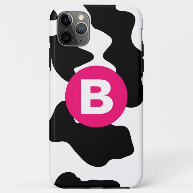 Quirky Cow Patchmuster Pink Monogram Case-Mate iPhone Hülle (Rückseite)