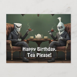 Quirky-Creepy-Zwirntee-Gentlemen Postkarte