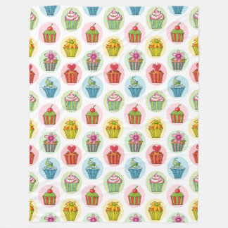 Quirky Cupcakes Fleece Blanket, groß