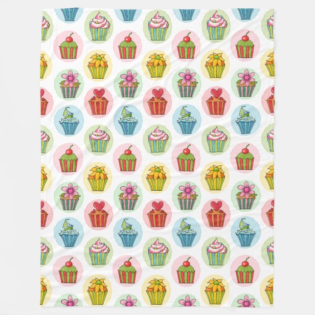 Quirky Cupcakes Fleece Blanket, groß (Vorderseite)