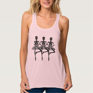 Quirky Dancing Ballerina Skeletts Tank Top