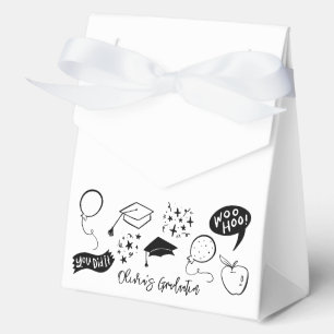 Quirky Doodle Graduation Party White Geschenkschachtel