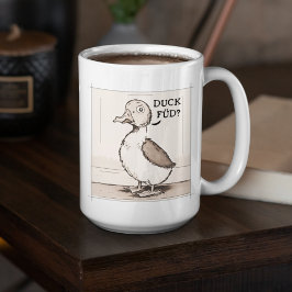 Quirky Duck Scandinavian Joke Cartoon Pastel Kaffeetasse