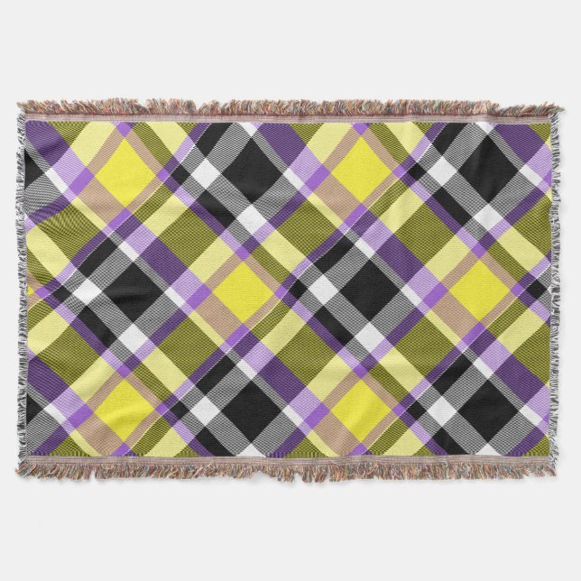 Quirky Eclectic Boho - Flag für nichtbinäre Karier Decke (Vorderseite)