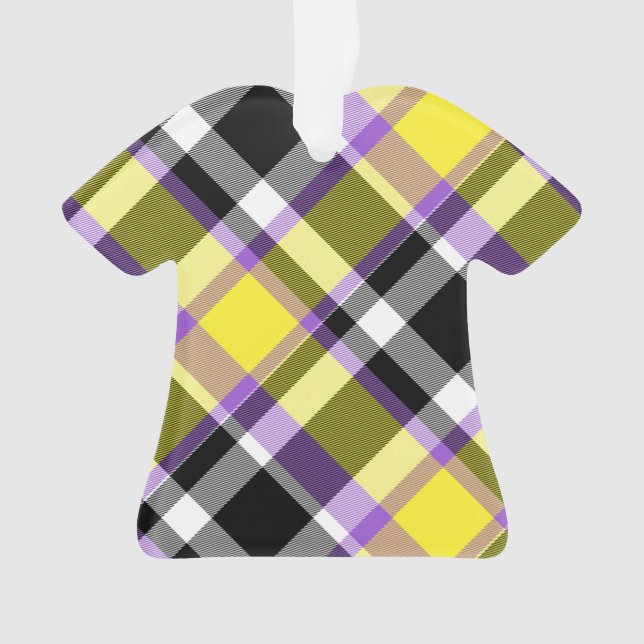Quirky Eclectic Boho - Flag für nichtbinäre Karier Ornament (Vorderseite)