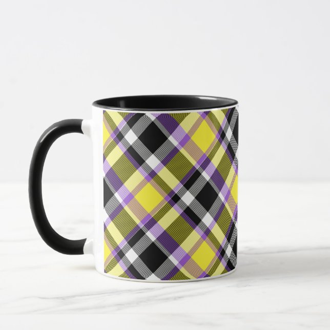 Quirky Eclectic Boho - Flag für nichtbinäre Karier Tasse (Links)