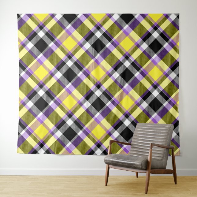 Quirky Eclectic Boho - Flag für nichtbinäre Karier Wandteppich (Beispiel (Horizontal))
