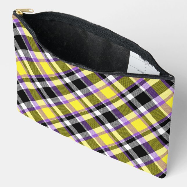 Quirky Eclectic Boho - Flag für nichtbinäre Karier Zubehörtasche (Offen)