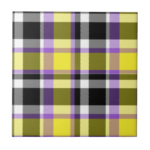 Quirky Eclectic Boho Nonbinary Karo-Stolz-Flagge Fliese