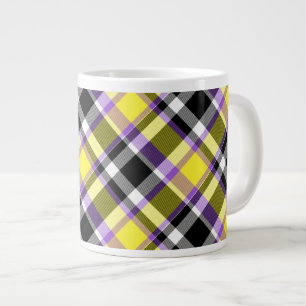 Quirky Eclectic Boho Nonbinary Karo-Stolz-Flagge Jumbo-Tasse