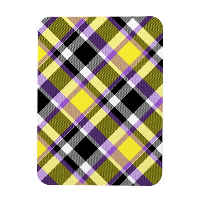 Quirky Eclectic Boho Nonbinary Karo-Stolz-Flagge Magnet (Vertikal)