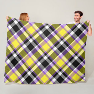 Quirky Eclectic Boho Nonbinary Karo Stolzflagge Fleecedecke