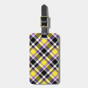 Quirky Eclectic Boho Nonbinary Karo Stolzflagge Gepäckanhänger