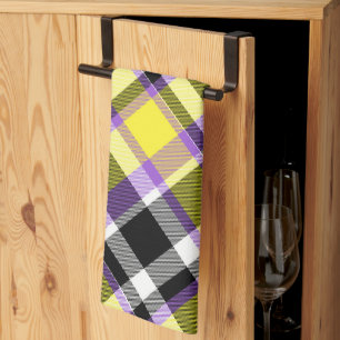 Quirky Eclectic Boho Nonbinary Karo Stolzflagge Geschirrtuch