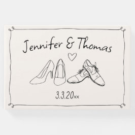 Quirky Eclectic Hand Drawn Shown Shoes Doodle Wedd Gästebuch