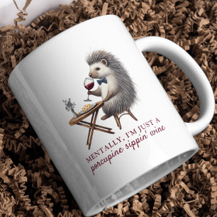 Quirky Einzigartiger Pun Porcupine Kaffeetasse