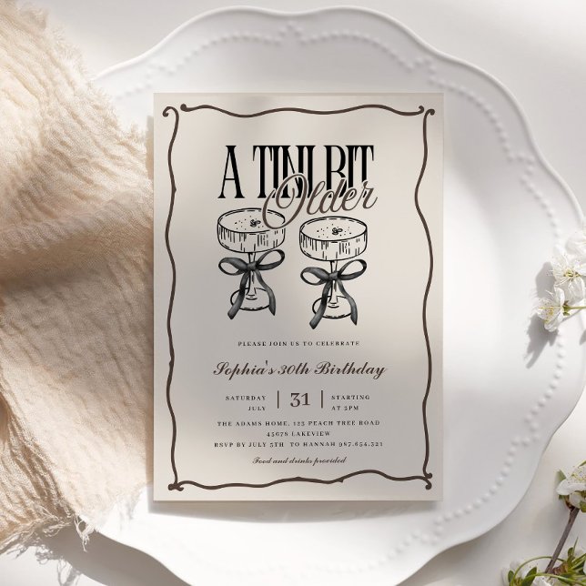 Quirky Espresso Martini A Tini Bit Ältere Geburtst Einladung (Von Creator hochgeladen)